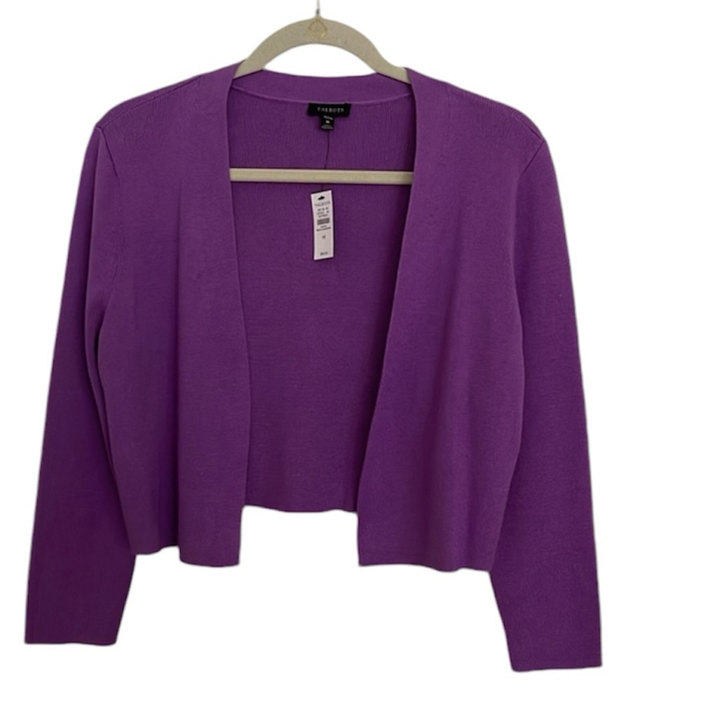 NWT Talbots purple cotton blend shrug